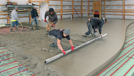 Placing and Finishing a Heated Slab